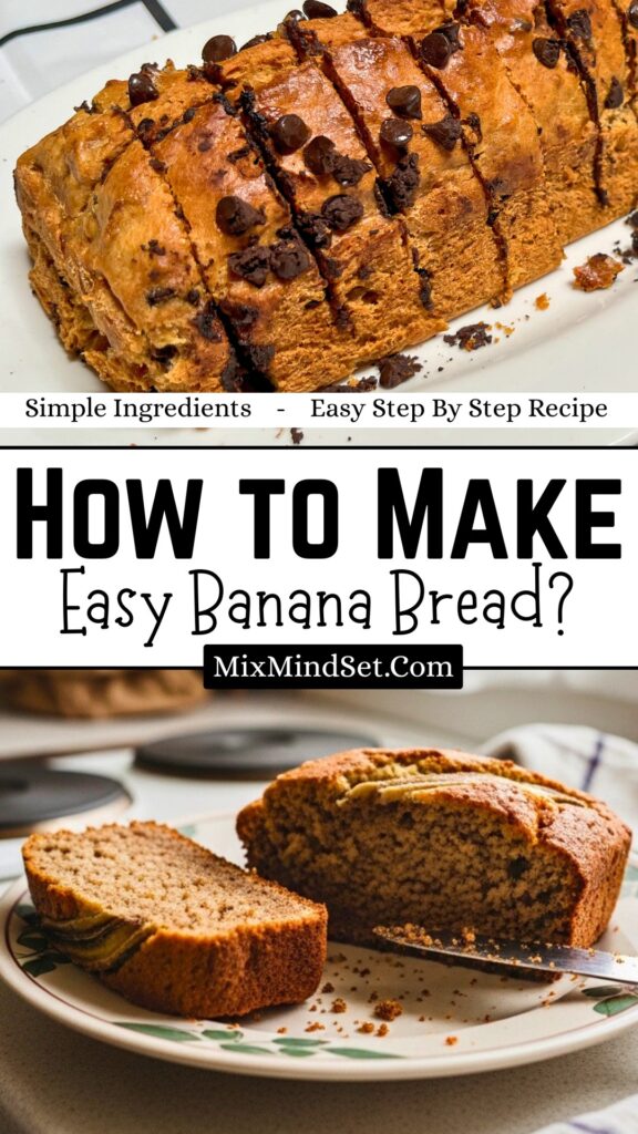 Healthy Easy Banana Bread Recipe 3 Ingredients